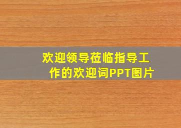 欢迎领导莅临指导工作的欢迎词PPT图片