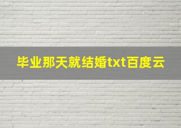 毕业那天就结婚txt百度云