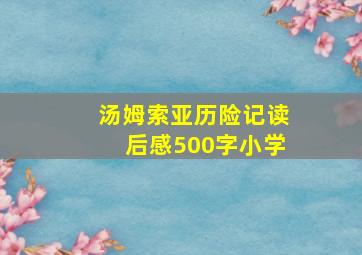 汤姆索亚历险记读后感500字小学