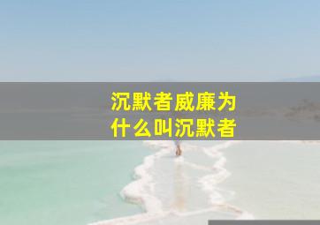 沉默者威廉为什么叫沉默者