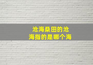 沧海桑田的沧海指的是哪个海