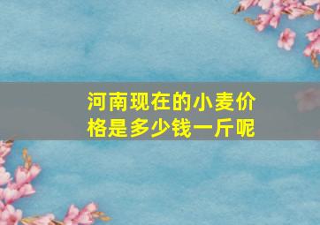 河南现在的小麦价格是多少钱一斤呢