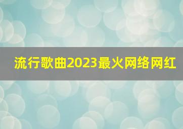 流行歌曲2023最火网络网红