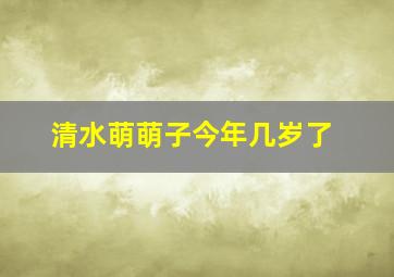 清水萌萌子今年几岁了