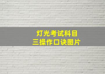 灯光考试科目三操作口诀图片