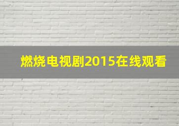 燃烧电视剧2015在线观看