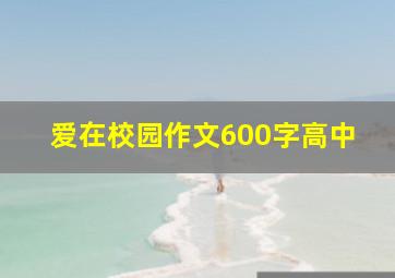 爱在校园作文600字高中