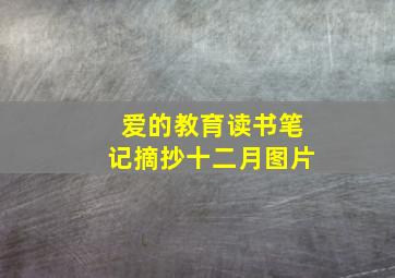 爱的教育读书笔记摘抄十二月图片