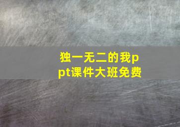 独一无二的我ppt课件大班免费