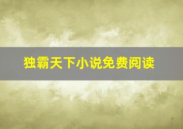 独霸天下小说免费阅读