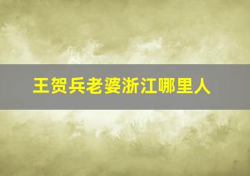 王贺兵老婆浙江哪里人