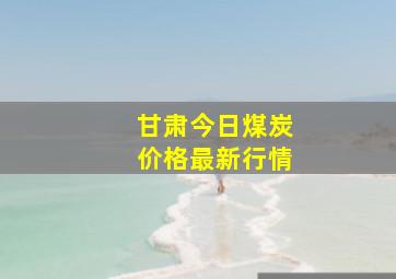 甘肃今日煤炭价格最新行情