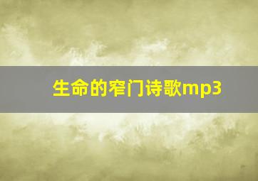 生命的窄门诗歌mp3