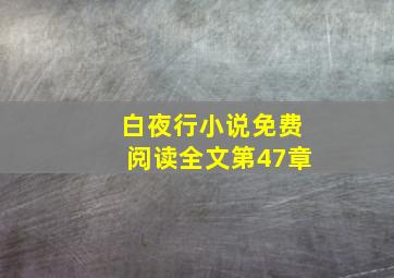 白夜行小说免费阅读全文第47章