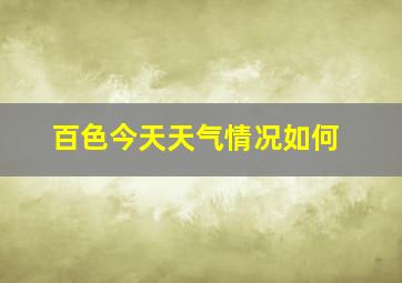 百色今天天气情况如何