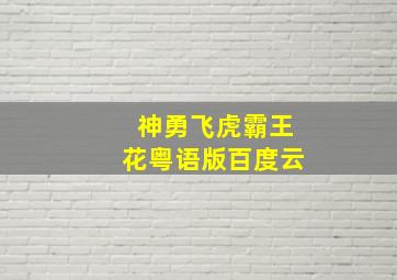 神勇飞虎霸王花粤语版百度云