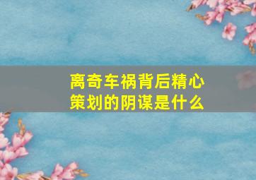 离奇车祸背后精心策划的阴谋是什么