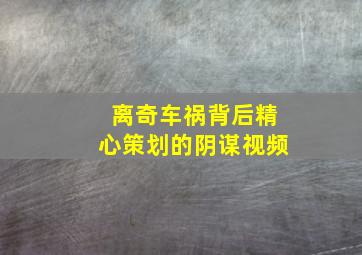 离奇车祸背后精心策划的阴谋视频