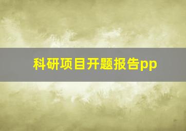 科研项目开题报告pp