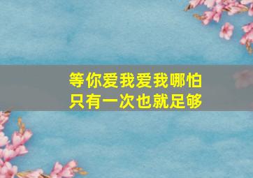 等你爱我爱我哪怕只有一次也就足够