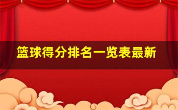 篮球得分排名一览表最新