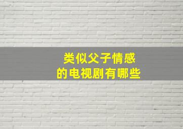 类似父子情感的电视剧有哪些