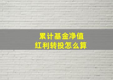 累计基金净值红利转投怎么算