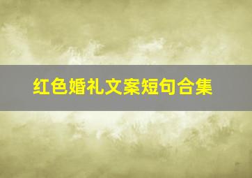 红色婚礼文案短句合集