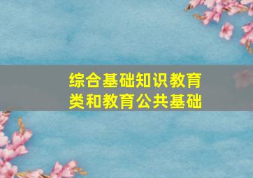 综合基础知识教育类和教育公共基础