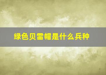 绿色贝雷帽是什么兵种