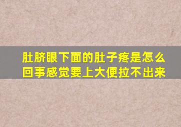 肚脐眼下面的肚子疼是怎么回事感觉要上大便拉不出来