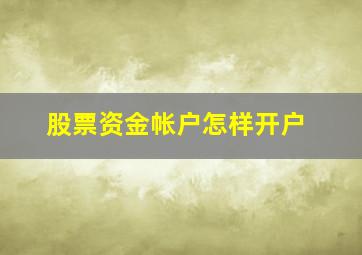 股票资金帐户怎样开户