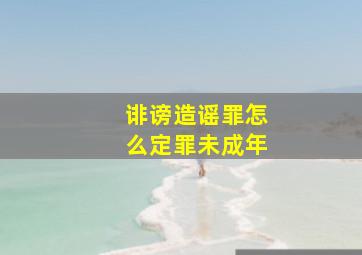 诽谤造谣罪怎么定罪未成年