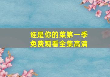 谁是你的菜第一季免费观看全集高清