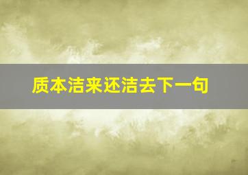 质本洁来还洁去下一句