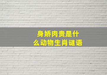 身娇肉贵是什么动物生肖谜语