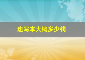 速写本大概多少钱