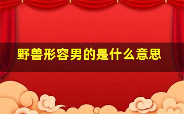 野兽形容男的是什么意思