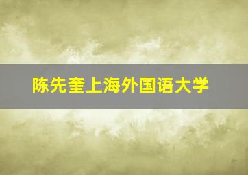 陈先奎上海外国语大学