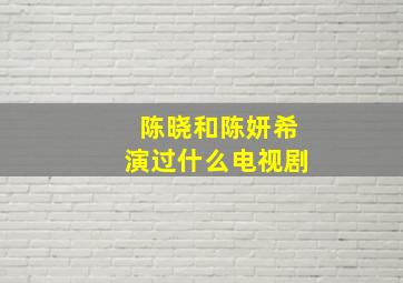 陈晓和陈妍希演过什么电视剧