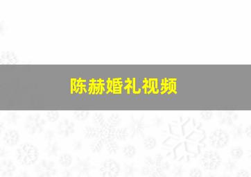 陈赫婚礼视频