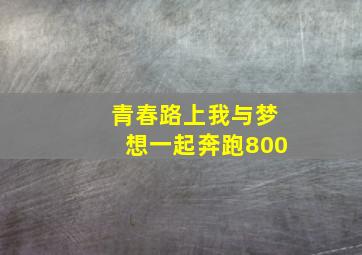 青春路上我与梦想一起奔跑800