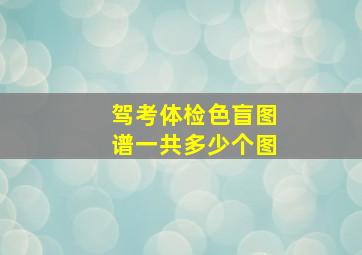 驾考体检色盲图谱一共多少个图