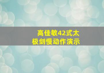 高佳敏42式太极剑慢动作演示