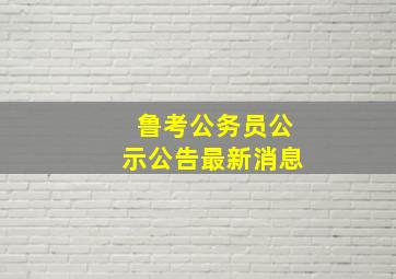 鲁考公务员公示公告最新消息