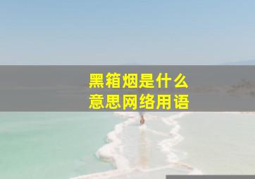 黑箱烟是什么意思网络用语