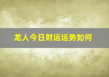 龙人今日财运运势如何