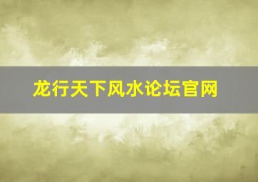 龙行天下风水论坛官网