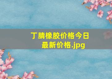 丁腈橡胶价格今日最新价格