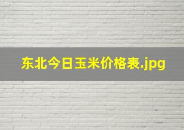 东北今日玉米价格表